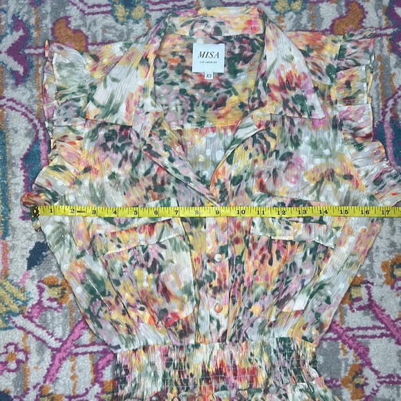 Misa Los Angeles Trina Floral Swiss Dot Sleeveless Maxi Dress New Size XS - Picture 14 of 14